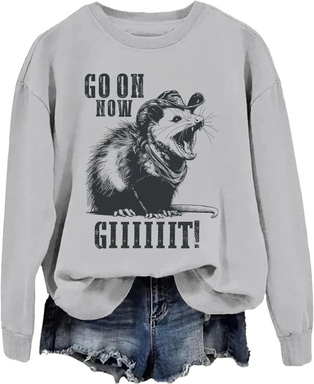 

Винтажный худи с опоссумом в стиле ковбоя JWVEL