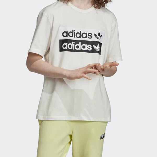 Футболка оригинальные вокальные логотип футболка печать короткий рукав Adidas, белый — фото 3