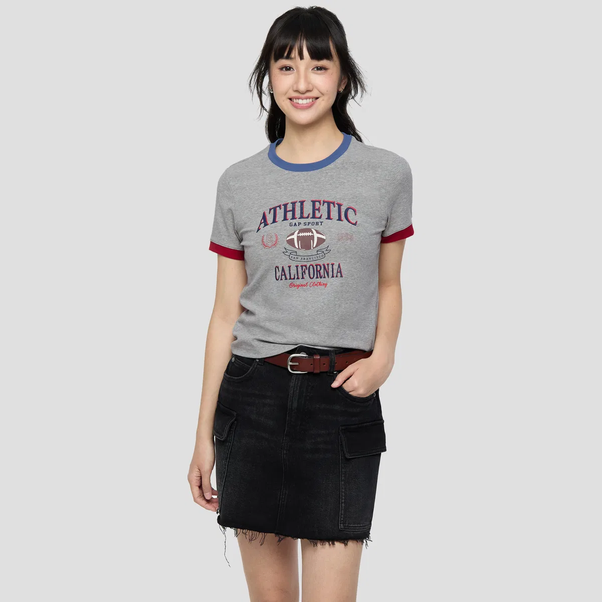 Футболка женская с круглым вырезом Moderate GAP, Light Gray — фото 4