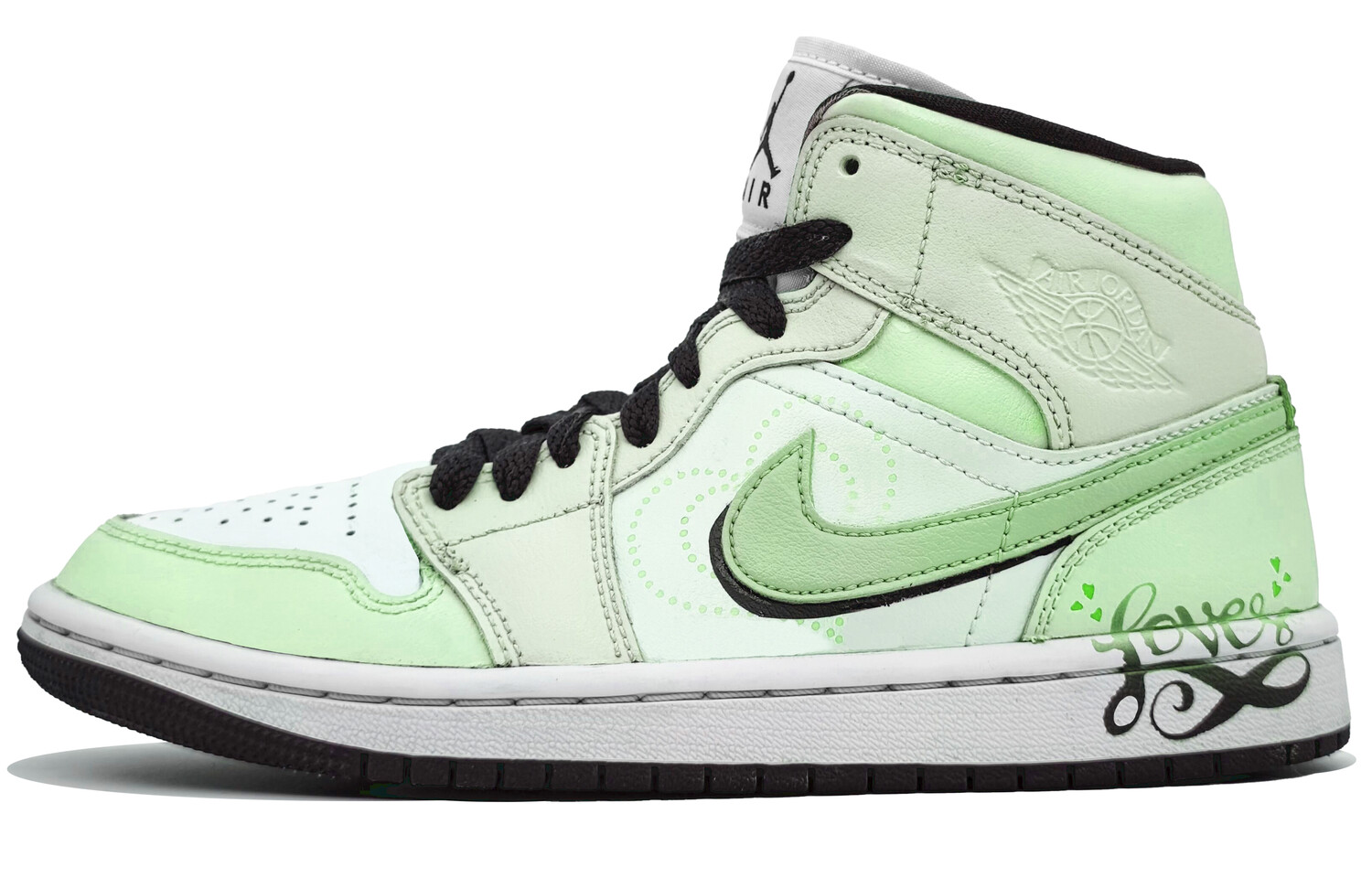 

Кроссовки Air Jordan 1 Vintage Basketball Shoes Women's Mid-top Light Green/white, цвет Lucky Green