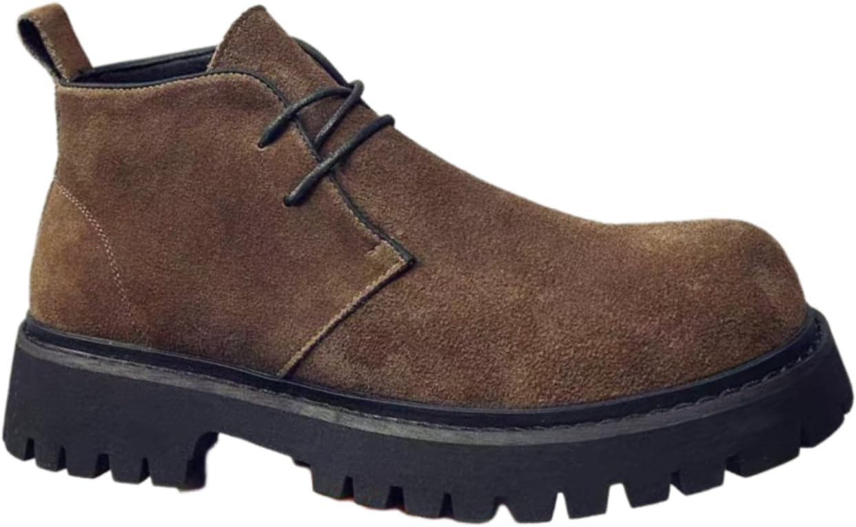 

Мужские кожаные ботинки с подкладкой из флиса, с закрытым носком, водонепроницаемые повседневные ботинки челси на каждый день Lexamen, коричневый