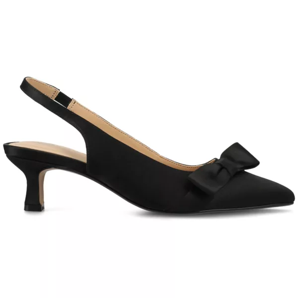 Женские туфли Paloma на каблуке-рюмочке с открытой пяткой Journee, цвет black satin — фото 2