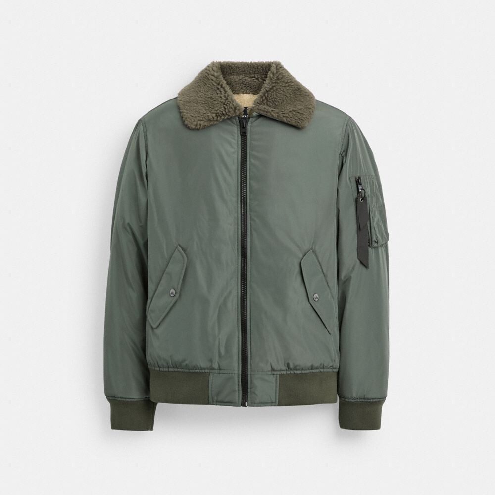

Куртка Coach Sherpa Ma 1 Jacket, цвет Vintage Green