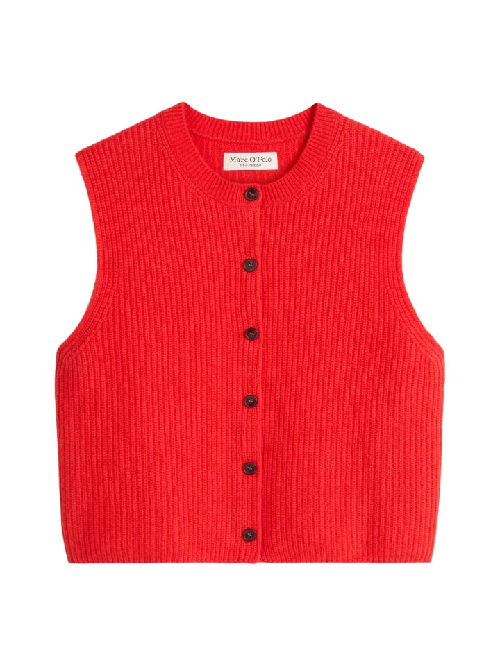 

Marc O'Polo Облегающий вязаный жилет без рукавов ярко-красного цвета