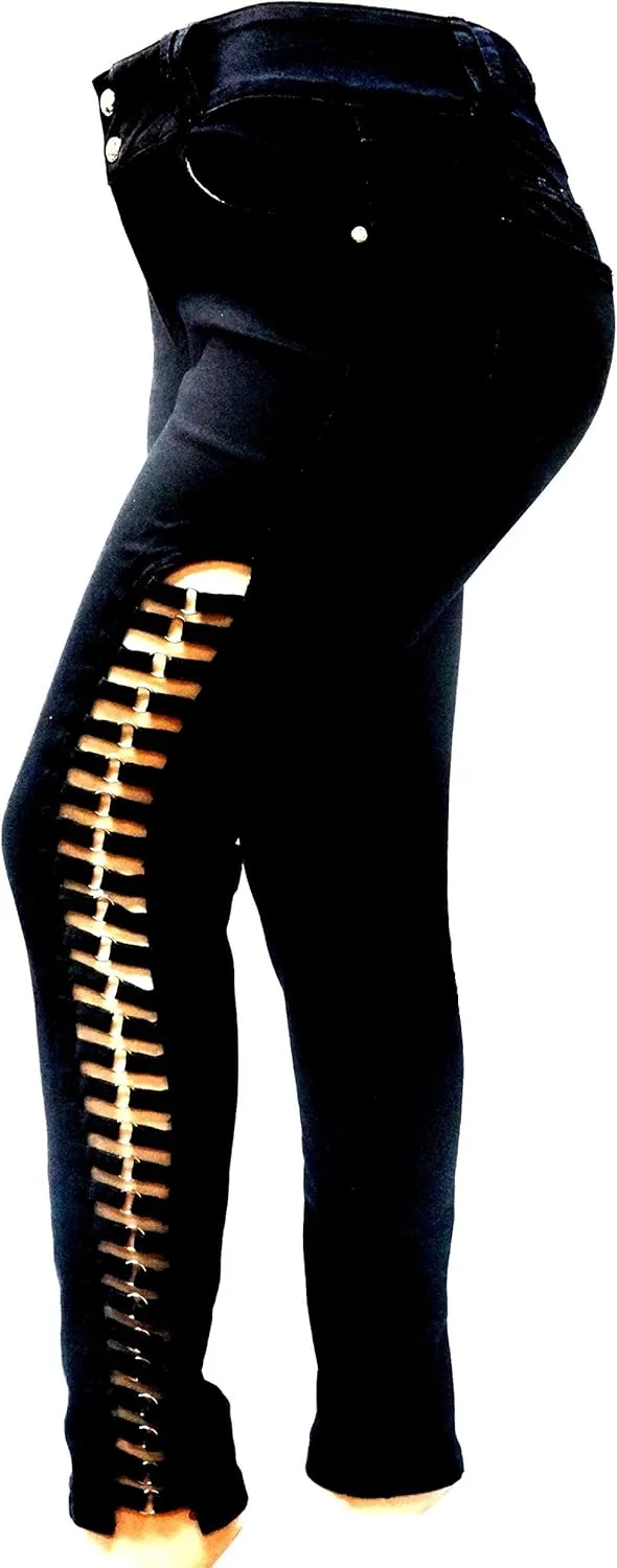 

M.M Womens Plus Size Super Stretch Corset Ring Style Skinny черные джинсы JEANS FOR LOVE