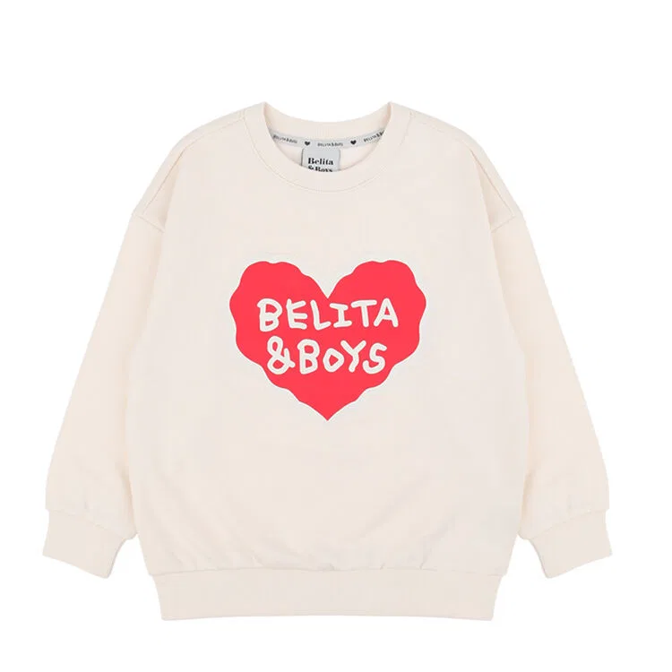 Детский кремовый свитшот с большим сердцем Belita&Boys