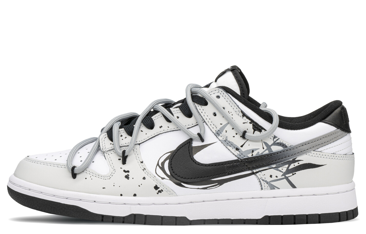 

Кроссовки Nike Dunk Skateboard Shoes Unisex Low-Top Black White Gray