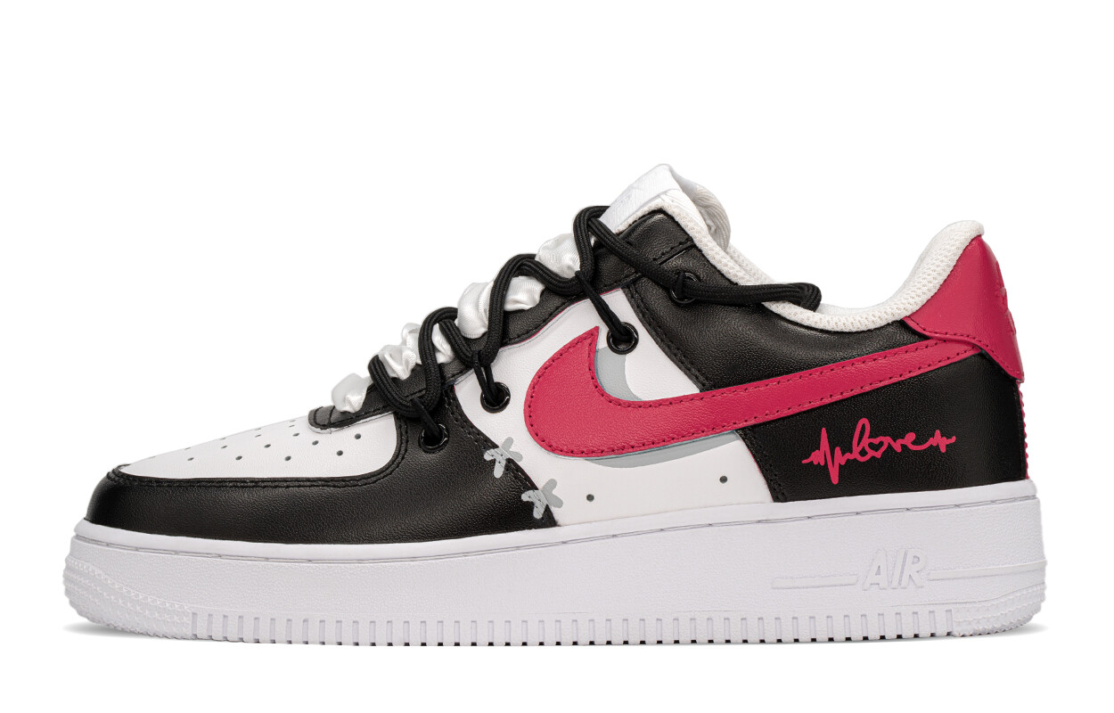 

Кроссовки Nike Air Force 1 Skateboarding Shoes Women's Low-top Black/pink, черный/розовый