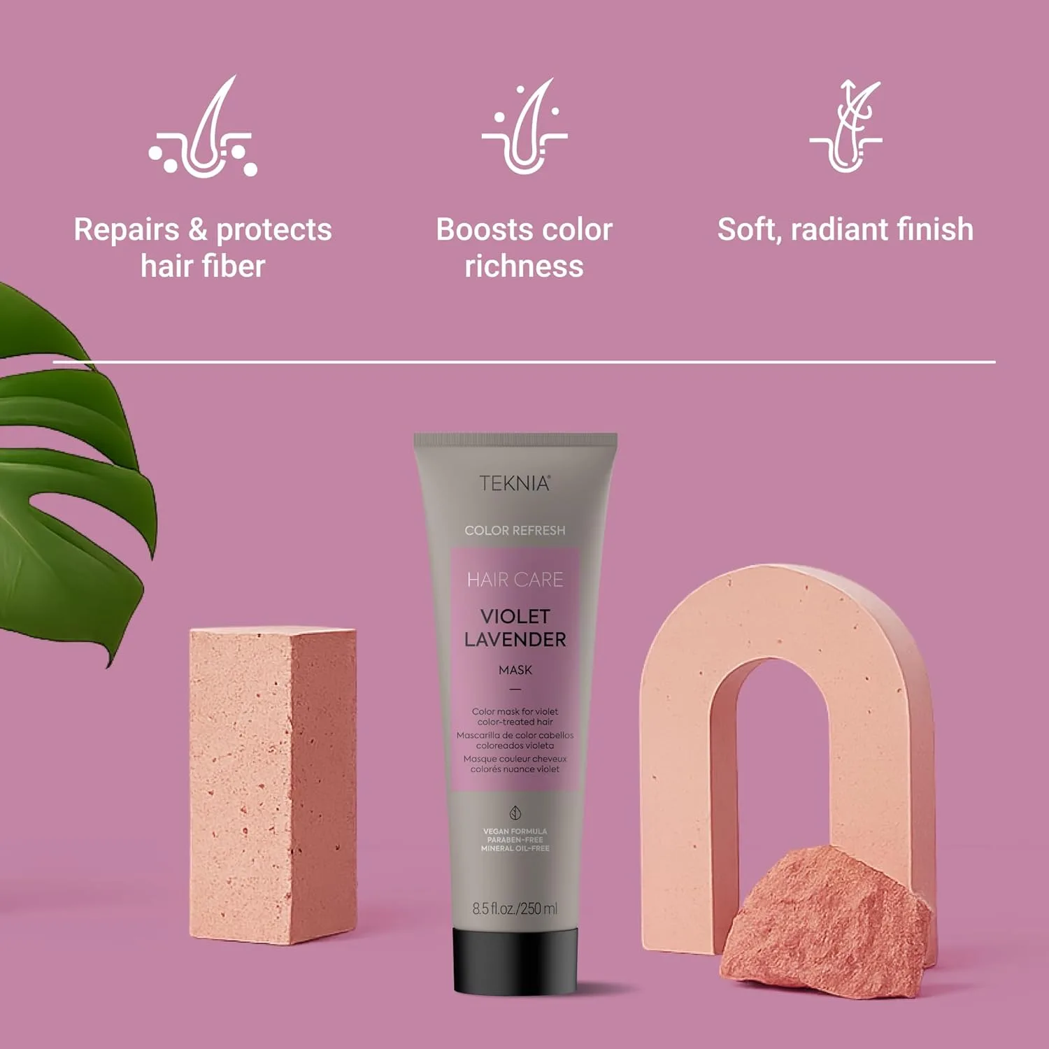 Маска для волос LAKMÉ Teknia Violet Lavender Color Refresh, для окрашивания фиолетовых волос, 33,8 жидких унций. — фото 3