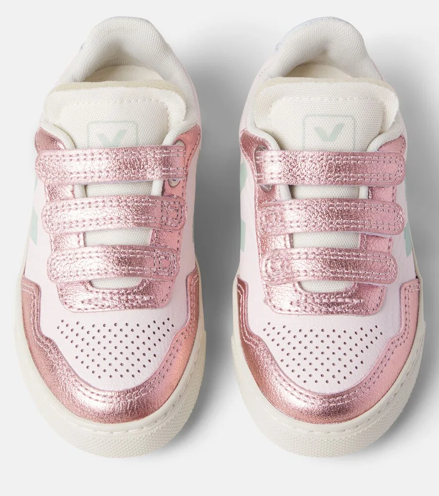 Кожаные кроссовки x Bonpoint V-90 Veja Kids, розовый — фото 4