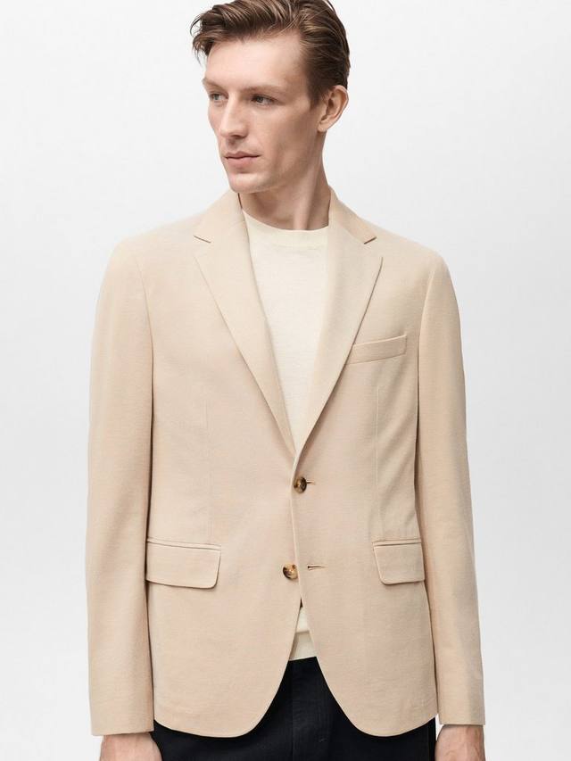 

Блейзер Verner из смесового хлопка Mango, Light Beige