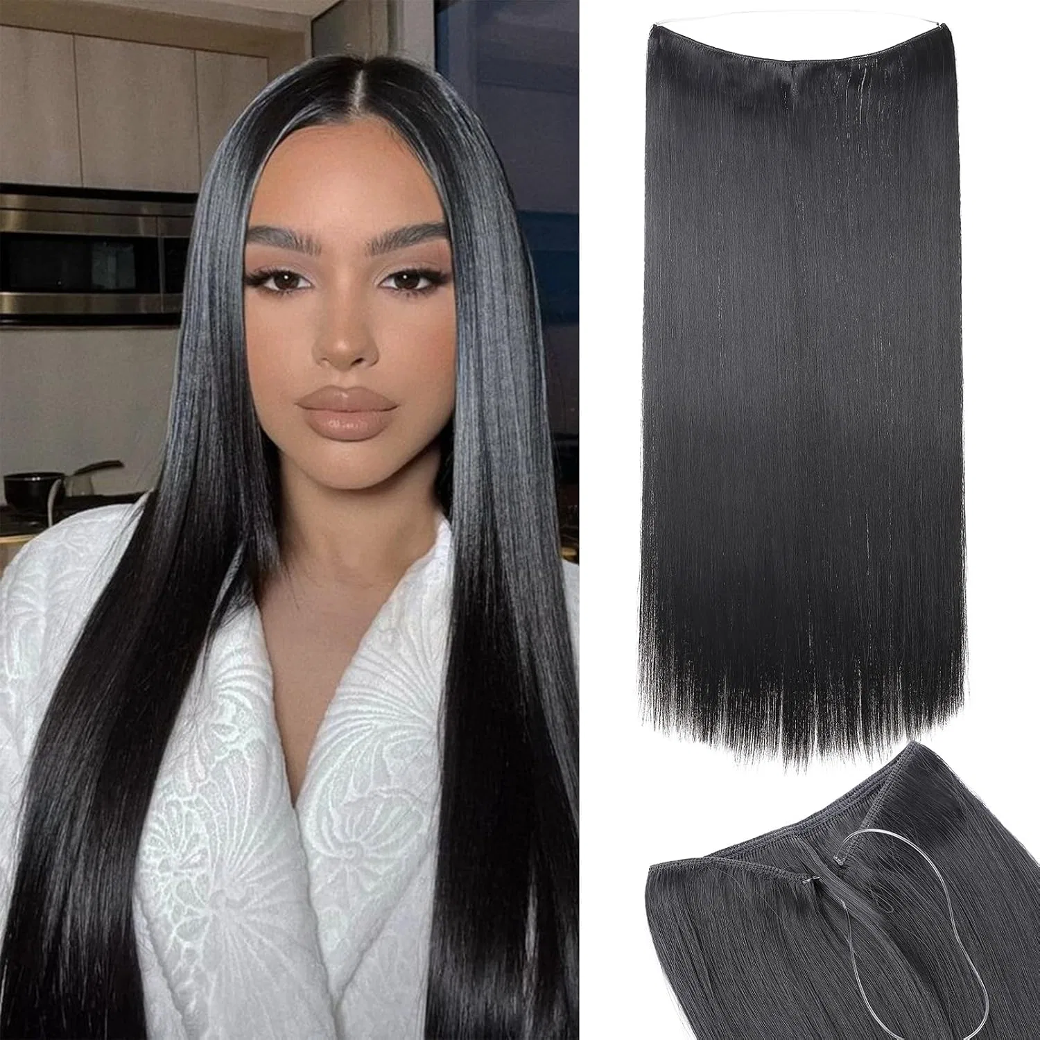 Накладные волосы «Raven Black» на эластичной ленте от Silk-co Silk-Co