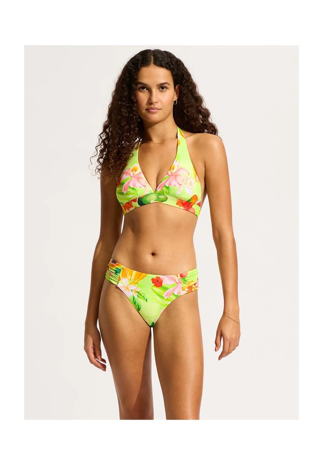 

Трусики бикини Tropique со сборками Seafolly, цвет aloe gel