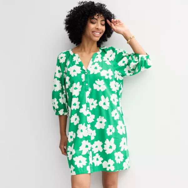 

Женское платье-рубашка на пуговицах Sonoma Goods For Life, цвет medium green floral