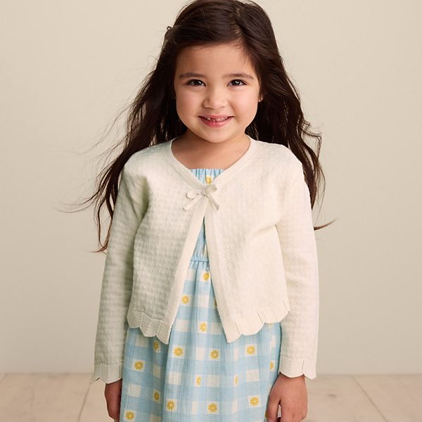 Кардиган для девочки с летящим силуэтом Little Co. By Lauren Conrad, Peach Layer — фото 3