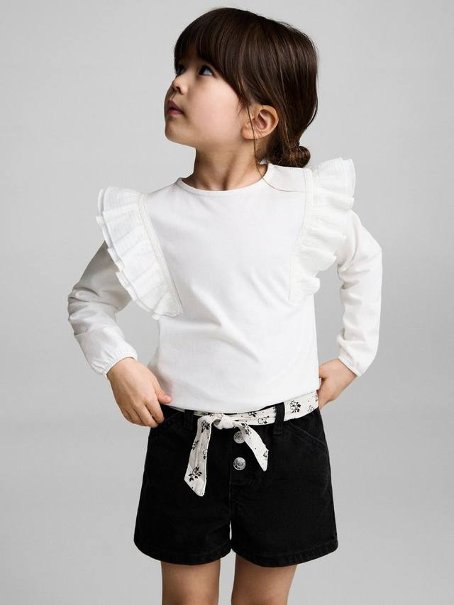 

Детские джинсовые шорты Galab с принтом и лентами Mango, Open Grey