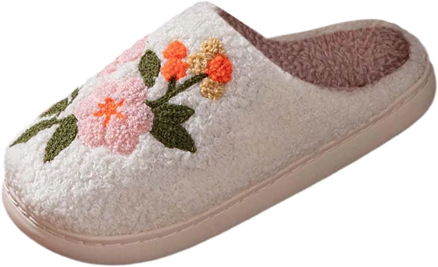 Generisch Hausschuhe Damen Herren Winter Plüsch Pantoffeln Rutschfeste Unisex Warm Hausschlappen Filzpantoffeln Frauen Bequeme Тапочки Ultraweiche Flauschige Hauspantoffeln Warme Schlappen, Weiß 2