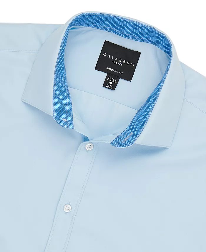 

Мужская классическая рубашка Regular Fit из немнущейся ткани для повседневной носки Calabrum, синий