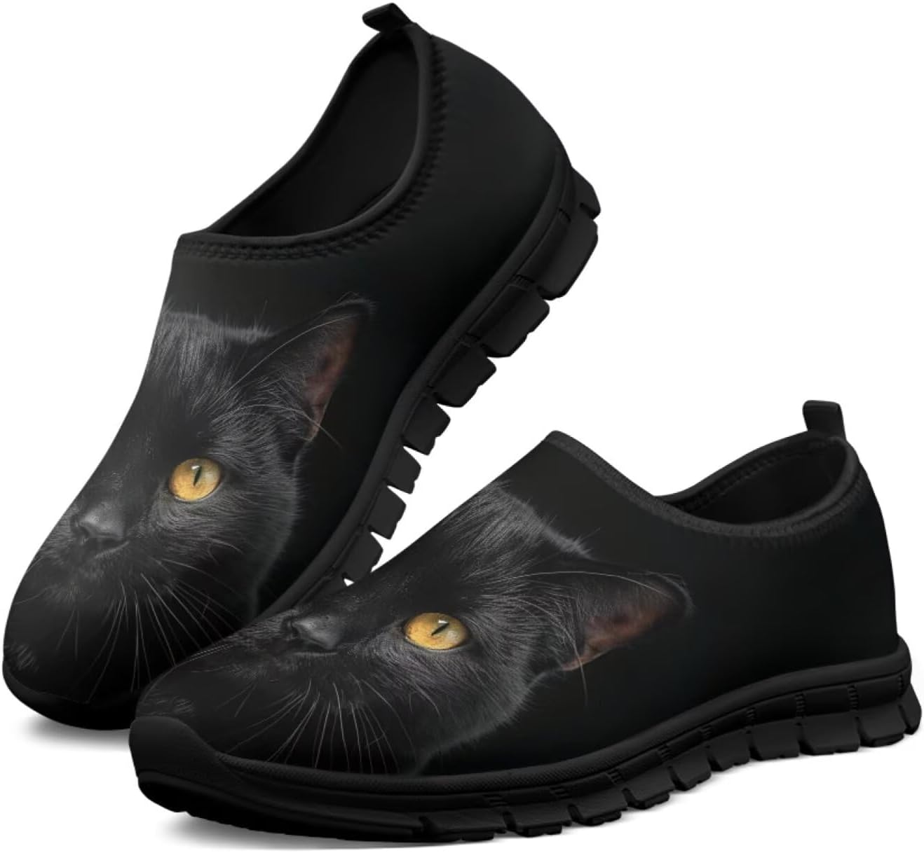 

Мужские слипоны Hsaiyjsp с принтом кошки, повседневные лоферы, обувь без шнурков, кроссовки для бега, дышащие кроссовки, черный