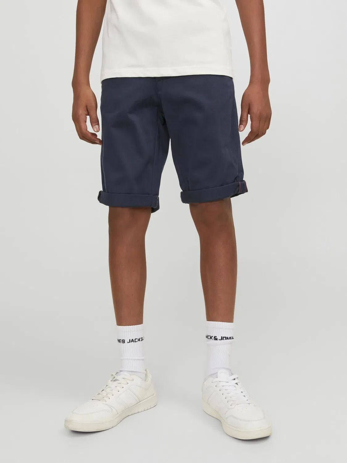 Шорты чинос хлопковые JACK & JONES Junior, navy blazer — фото 3