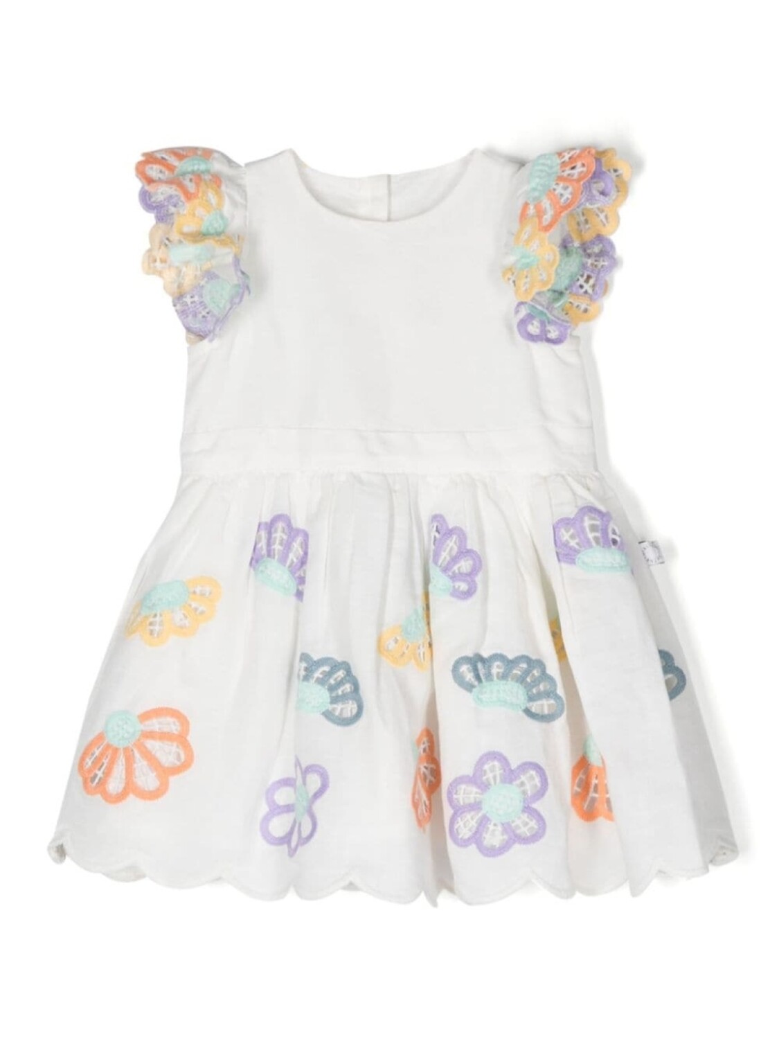 

Платье с фестонами и цветочной вышивкой Stella McCartney Kids, белый, Серый, Платье с фестонами и цветочной вышивкой Stella McCartney Kids, белый