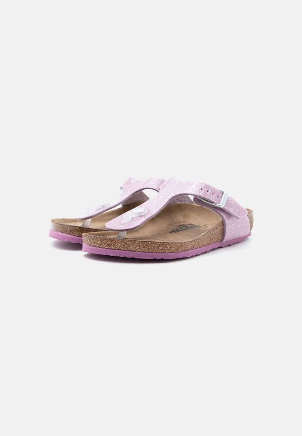 Детские сандалии gizeh с узким т-образным ремешком и космическим блеском Birkenstock, Lavender — фото 2