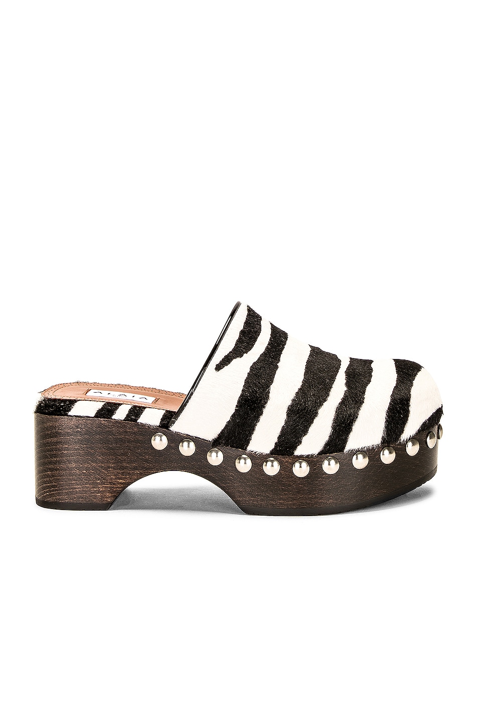 Плоский сабо Alaïa, белый/черный