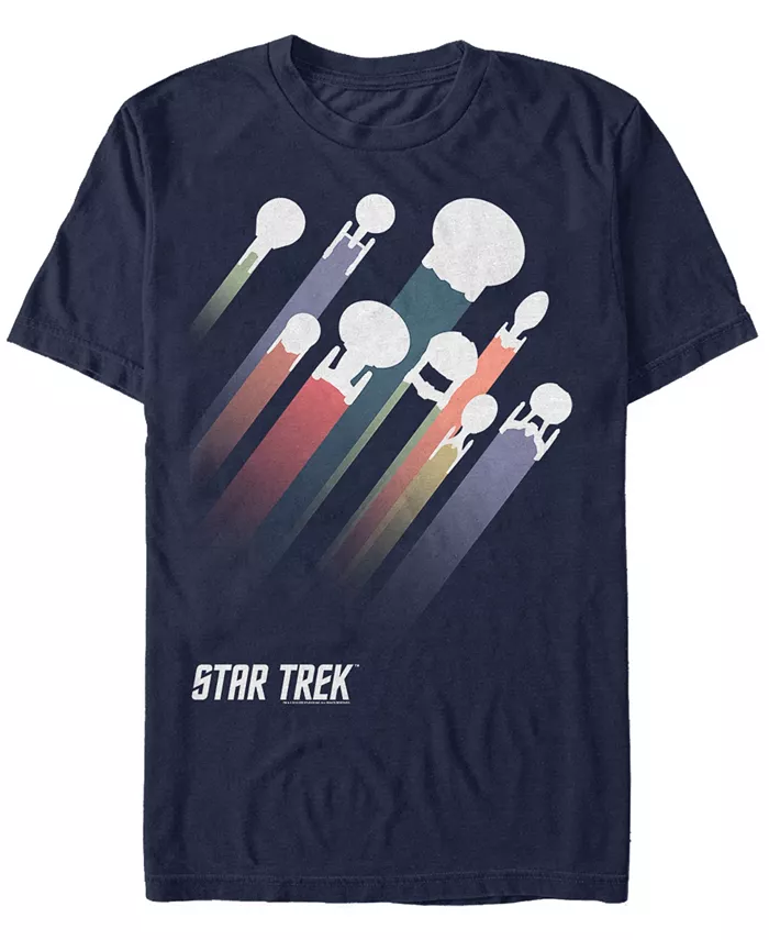 

Футболка с коротким рукавом Star Trek Men's The Original Series Retro Ship Streaks Fifth Sun, синий