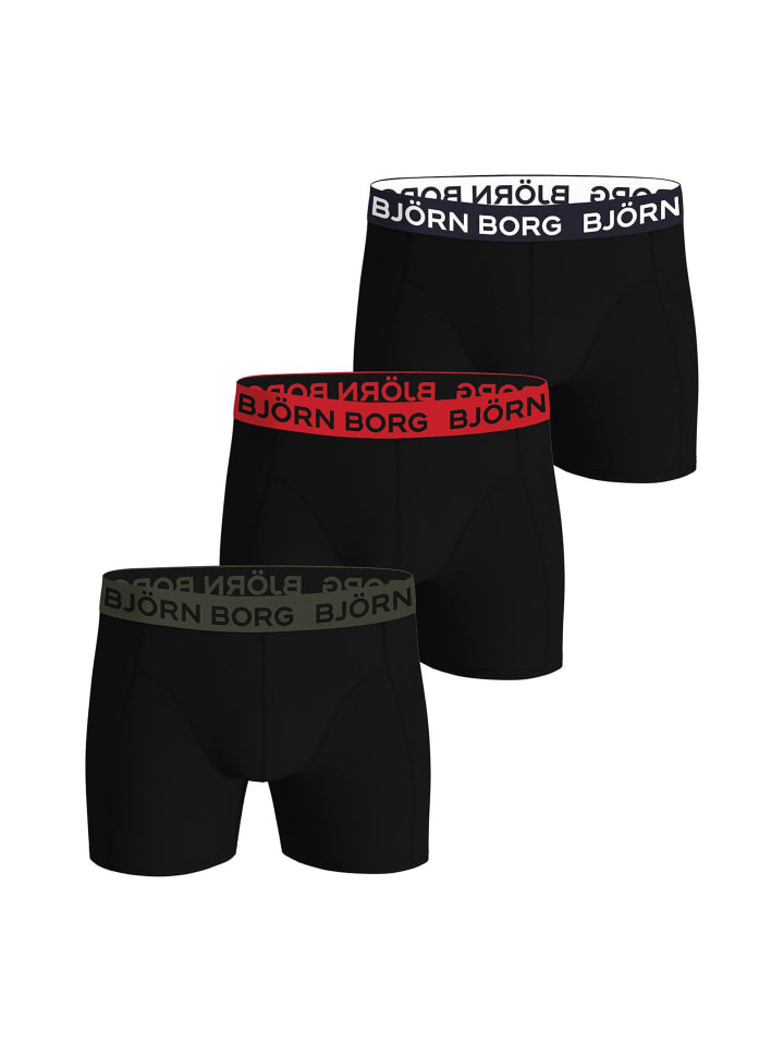

Björn Borg Комплект из 3 боксерских трусов черного, красного и зеленого цвета
