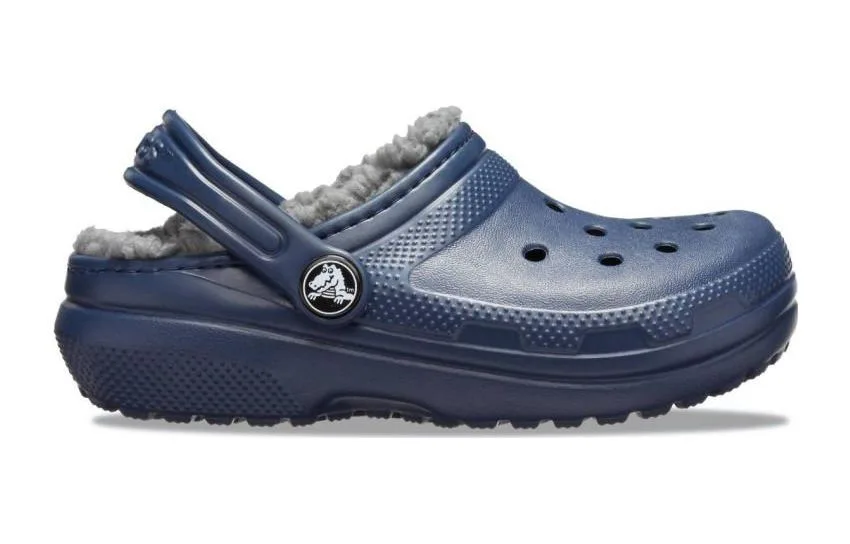 Crocs Детские классические утепленные клоги Dark Blue Charcoal Gray — фото 3