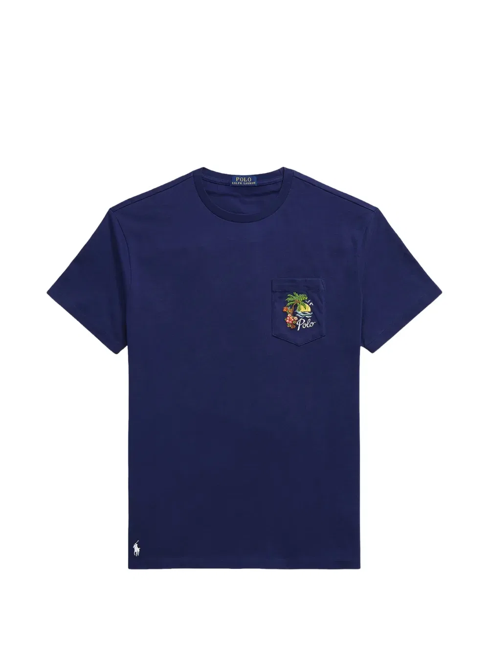 Футболка с вышитым логотипом и карманом Polo Ralph Lauren, синий