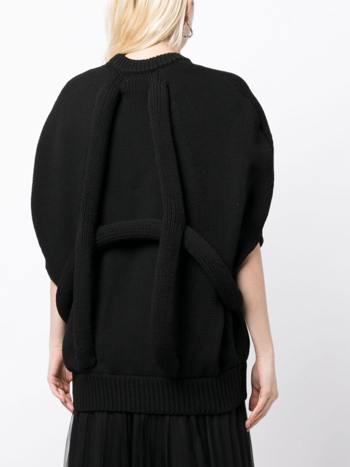 Comme Des Garçons джемпер крупной вязки с аппликацией, черный — фото 4