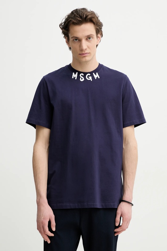 

Хлопковая футболка Msgm, фиолетовый