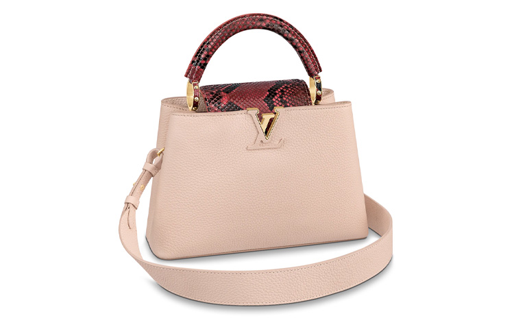 

LOUIS VUITTON Сумка Капусин из кожи с питоновой кожей Женская раковинно-розовая