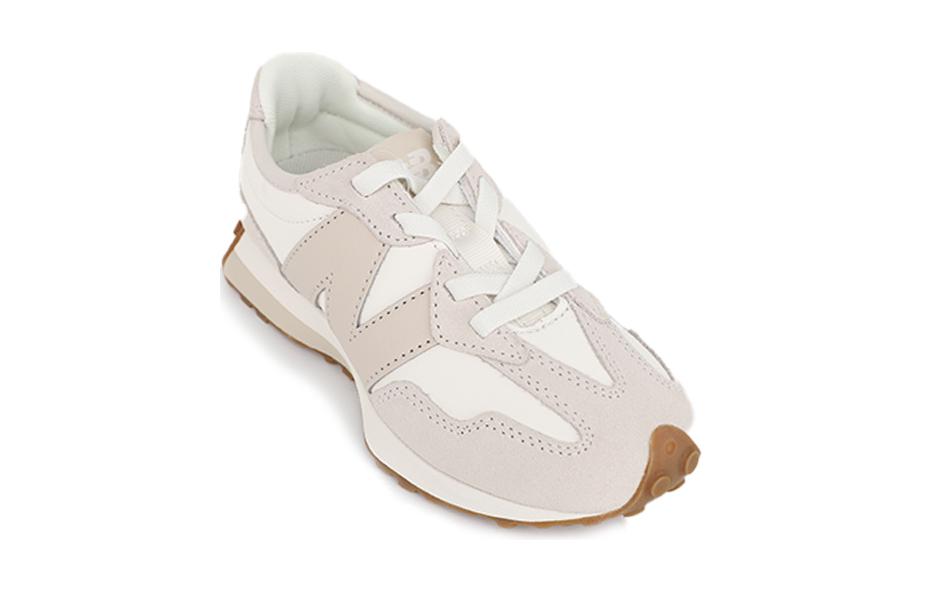 Низкие детские беговые кроссовки New Balance 327 Ecru — фото 3