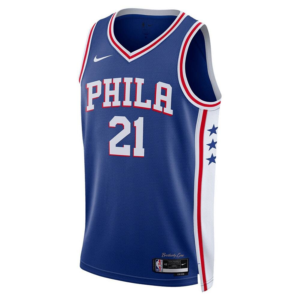 Джерси унисекс Nike Joel Embiid Royal Philadelphia 76ers 2022/23 Swingman — Icon Edition, синий — фото 3
