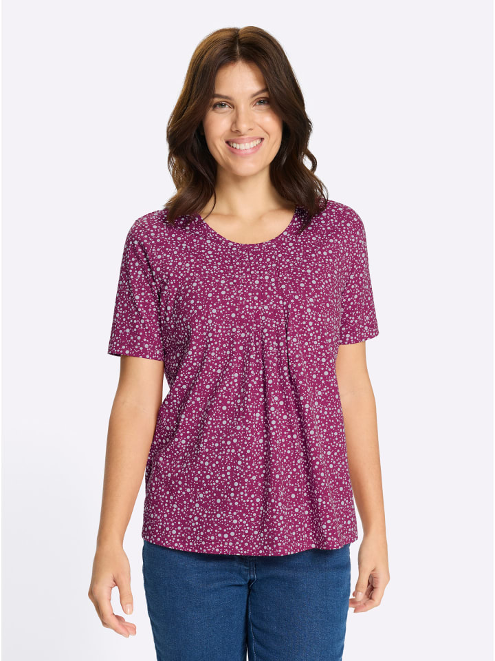 

Рубашка с короткими рукавами в пурпурно-белом цвете Sieh an!