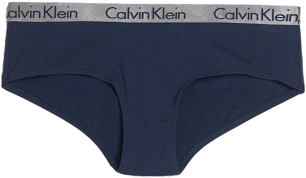 

Женские хлопковые трусики-хипстеры с логотипом Calvin Klein, Shorline(Qd3610-476)/Silver
