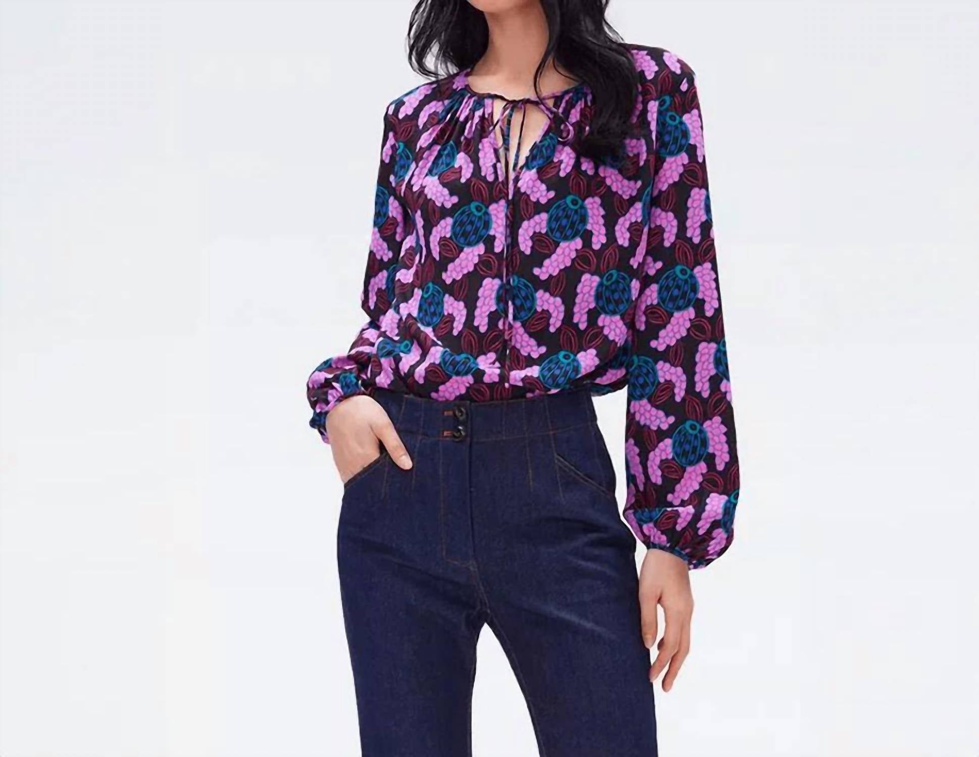 

Блузка Фредди в осенних ягодах Diane von Furstenberg, цвет autumn berries