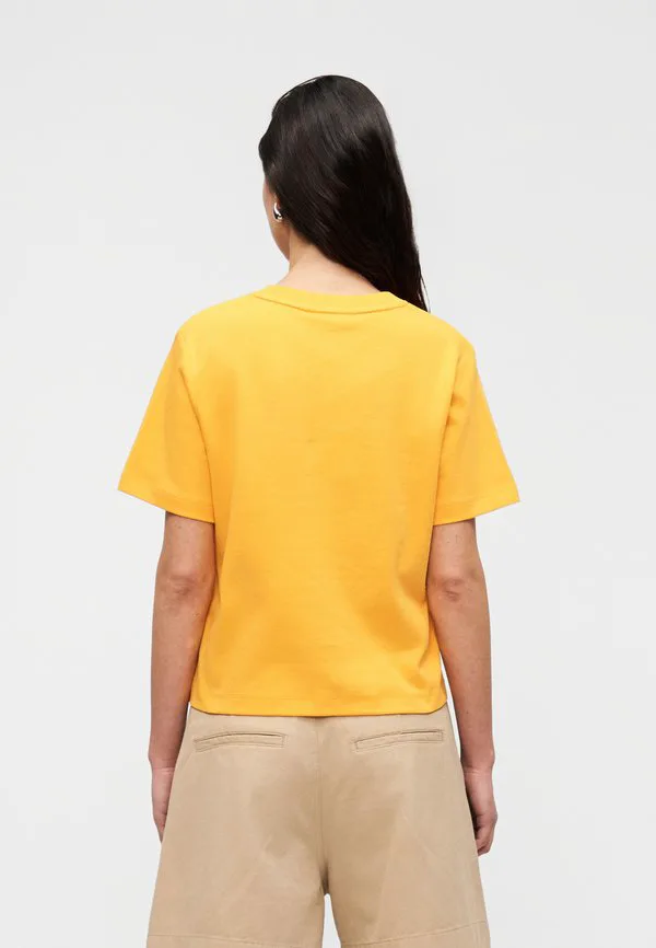 Футболка свободного кроя из трикотажа интерлок, базовая футболка Tommy Hilfiger, Orange Flash — фото 3