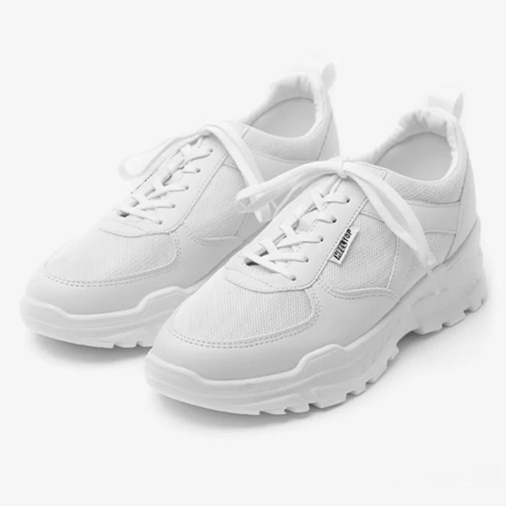 Мужские белые кроссовки на платформе 8 см Zeek от Heeltop — фото 3