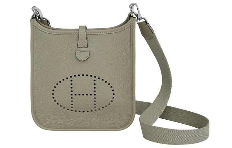 

HERMES Кожаный рюкзак Evelyne через плечо женский Sage Green