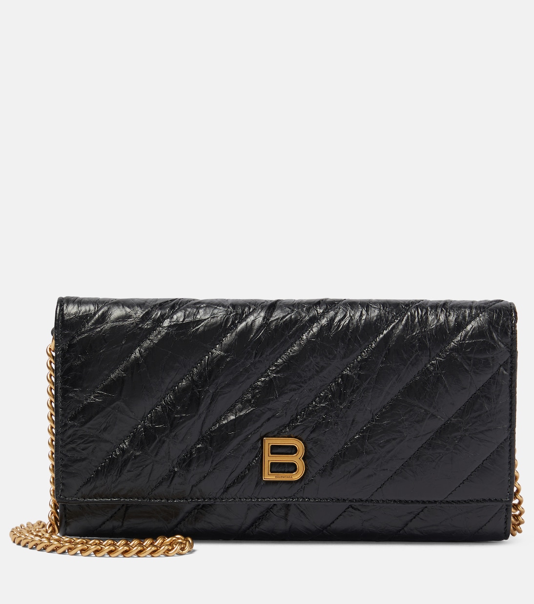

Кошелек-клатч из стеганой кожи Crush на цепочке Balenciaga, черный