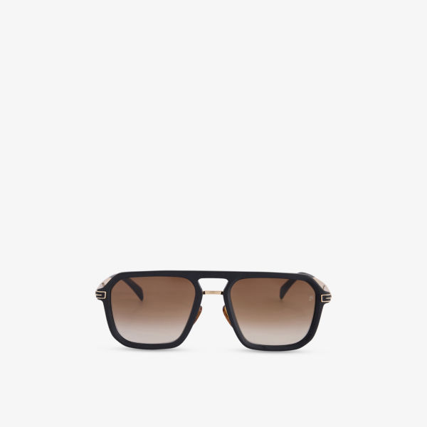 

Солнцезащитные очки Eyewear By David Beckham с прямоугольной оправой из ацетата, черно-золотой