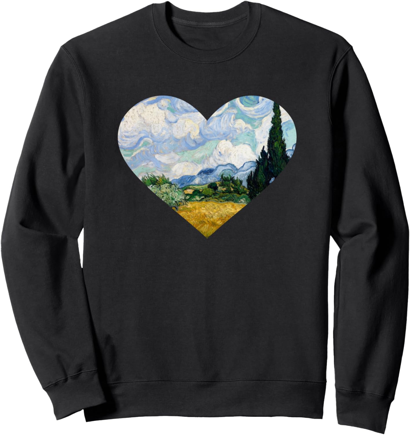 

Винсент ван Гог, Толстовка с изображением пшеничного поля с кипарисами Famous Painting Starry Night By Vincent Van Gogh, черный