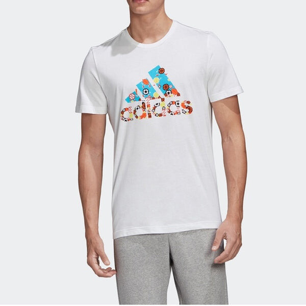 Футболка с рисунком логотипа с коротким рукавом Adidas, белый — фото 3