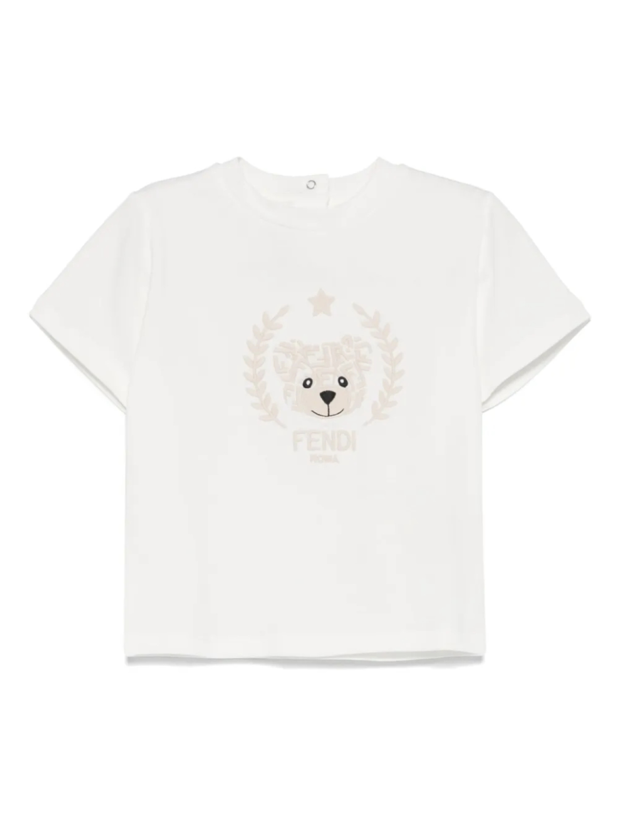 

Футболка с вышитым логотипом Fendi Kids, белый