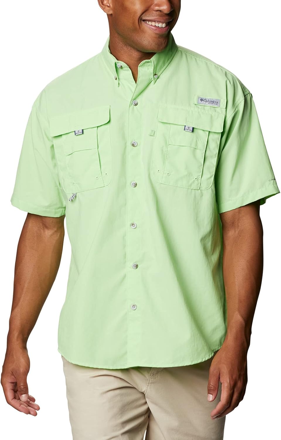 

Рубашка с коротким рукавом Columbia mens Bahama II, Lime Glow