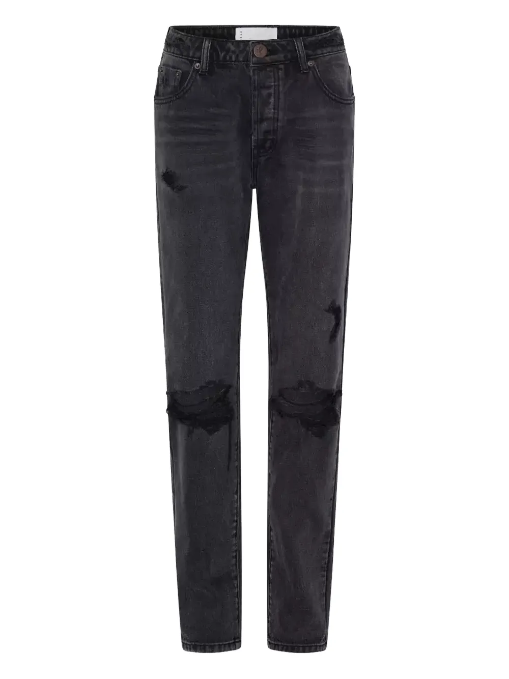 

Джинсы с пятью карманами и эффектом потертостей One Teaspoon, серый