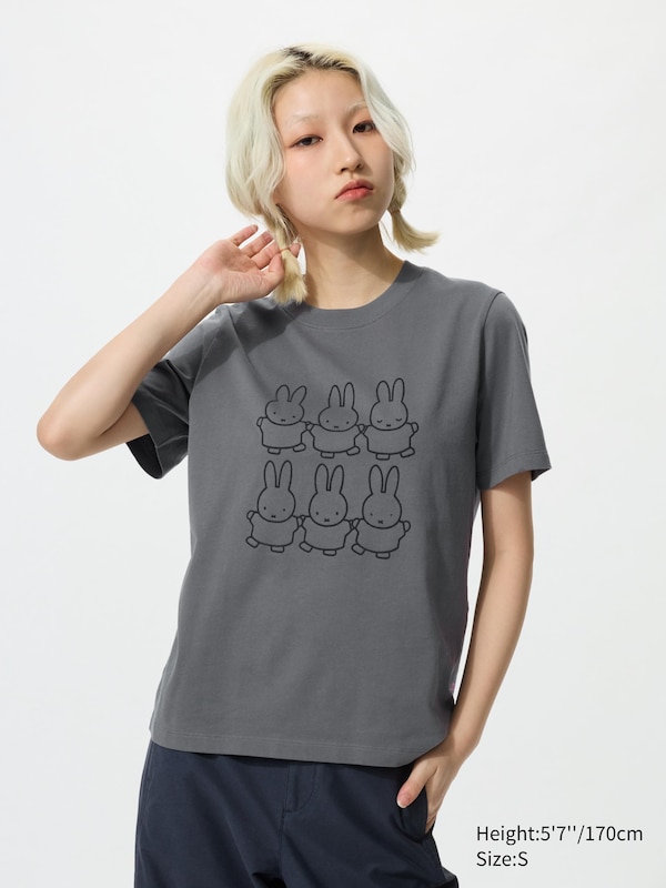 Футболка UT Miffy in Bloom Uniqlo, 07 grey — фото 2